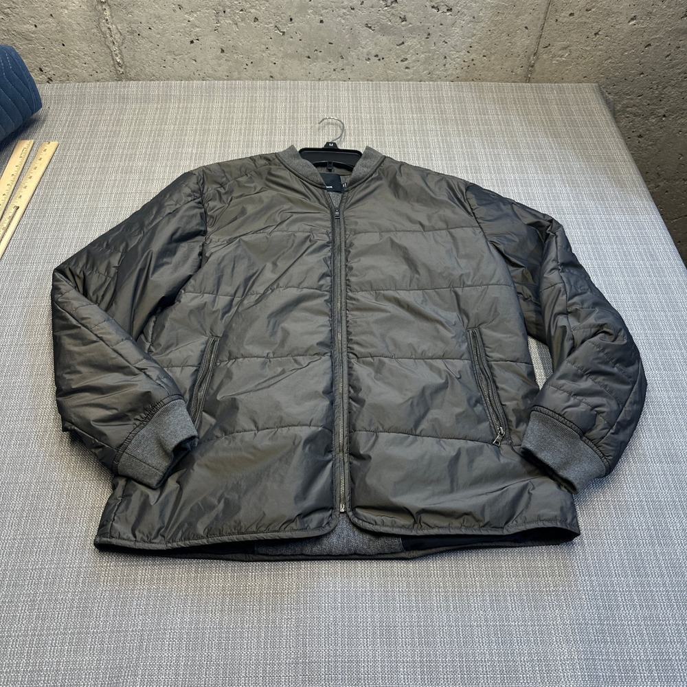Vince Quilted Puffer Jacket Mens Large Black Casual Outdoor Minimalist